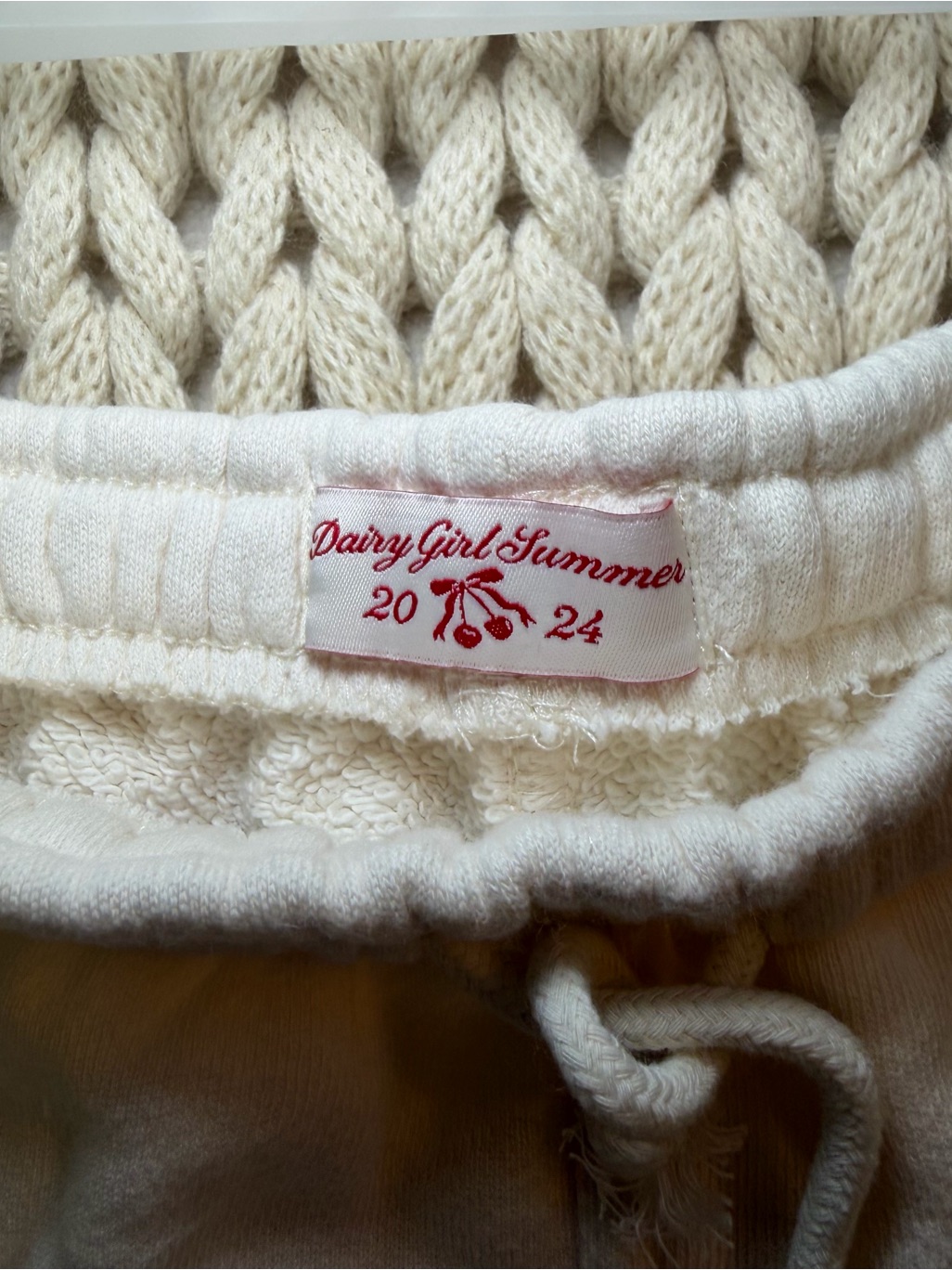 Nwt Dairy Boy Baby Tee And Shorts Set Cherry Ribbon Size Medium White Red — image 5 of 8